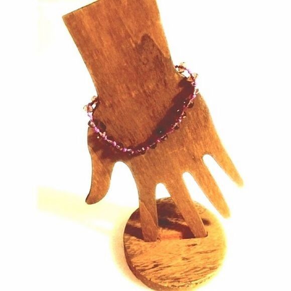 CHRYSTAL AMETHYST COLOR BEAD BRACELET - Picture 2 of 3